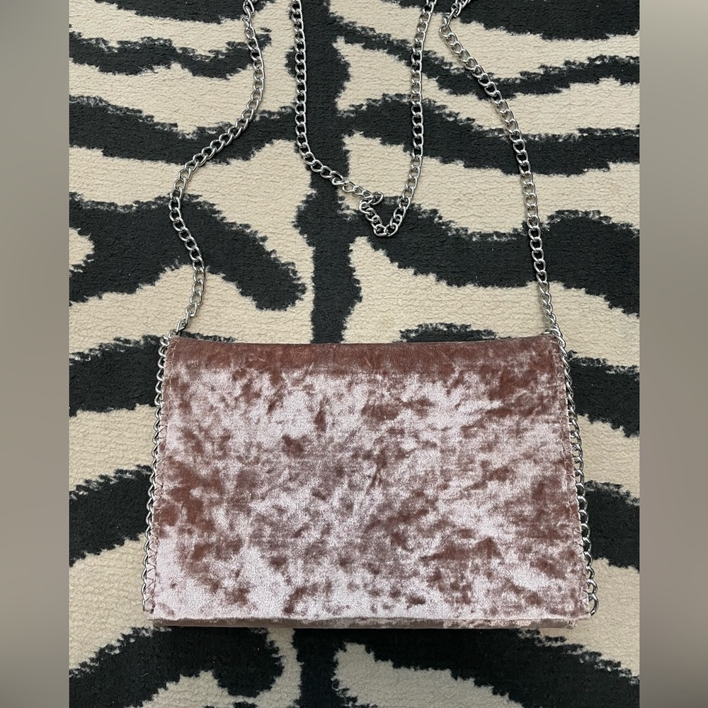 Nordstrom Velvet Chain Strap Bag - Pink